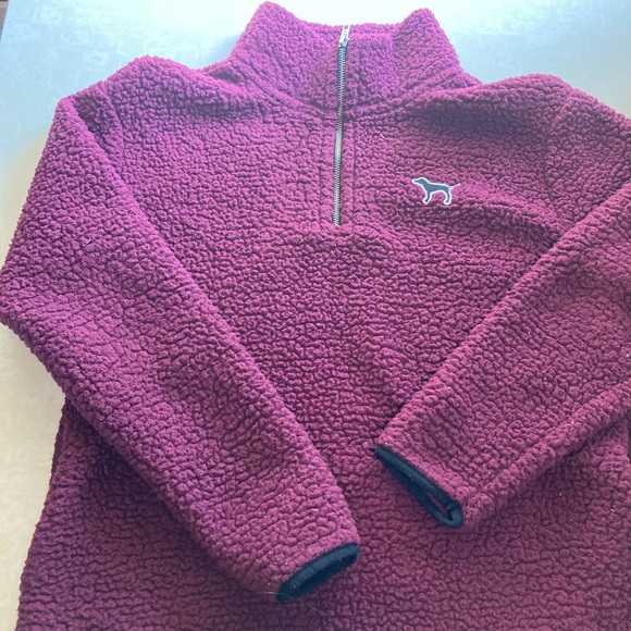 PINK Victoria's Secret | Tops | Pink Victoria Secret Maroon Fleece Pullover  Xs | Poshmark
